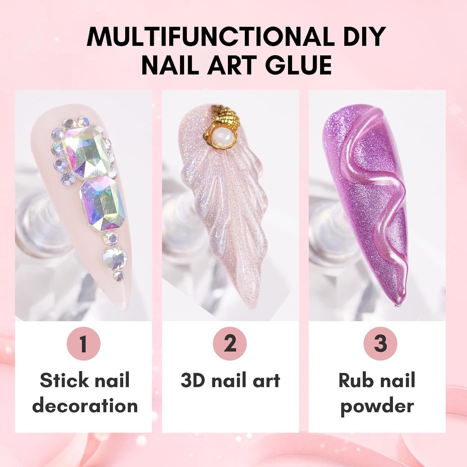 Buy now Makartt Nail Rhinestone Glue: Super Strong Gel Glue for Nail Art Decorations, Charms, 3D Bling, Gems, Jewel Diamonds 30ML Cured Need Beauty at indiglob india