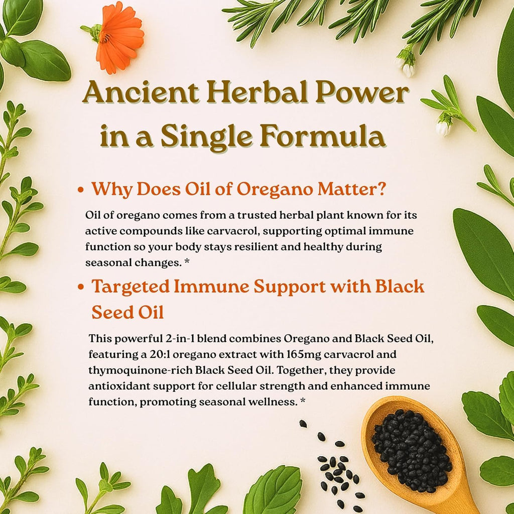 Micro Ingredients Oil of Oregano with Black Seed Oil, 300 Softgels | Naturally Occurring Carvacrol & Thymoquinone. 2-in-1 Oregano Oil Supplement. Non-GMO, Gluten Free, 3rd Party Tested.