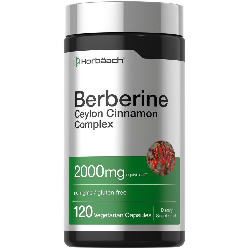 Horbäach Berberine with Ceylon Cinnamon Complex | 120 Veggie Capsules | Vegetarian, Non-GMO & Gluten Free Supplement