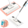 Snap Grip Flat Mop, Clamp Mop Any Cloth, Telescopic Wet Dry Hardwood Tile
