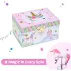 Buy now Jewelkeeper Musical Jewelry Box for Girls with Spinning Unicorn, Glitter Rainbow and Stars Design Music Box for Necklace, Earrings, and Accessories, Plays The Beautiful Dreamer Tune at indiglob india