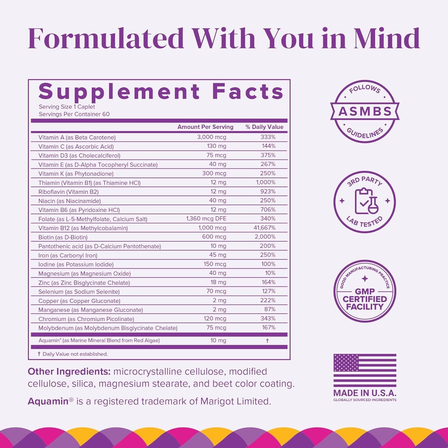BariMelts Once Daily Bariatric Multivitamin with Iron, 120 Caplets | Easy-Swallow Caplets, Multivitamin for Women, Multimineral Complex Supports Nutrition After Bariatric Surgery