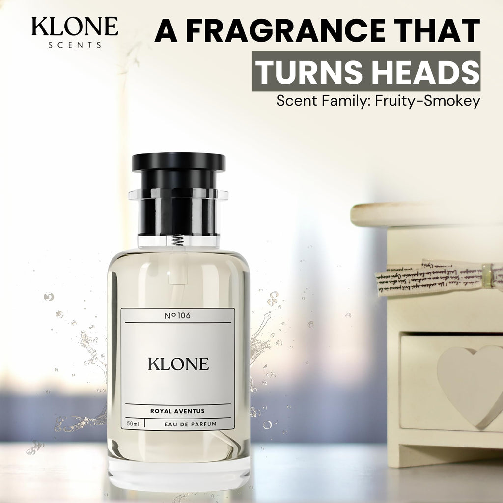 Klone Scents Royal Aventus – 12+ Hours Long-Lasting Designer Inspired Fragrance – Smells Like Aventus with Notes of Bergamot, Pineapple & Oakmoss – Clean Ingredients, No Parabens – 50ml