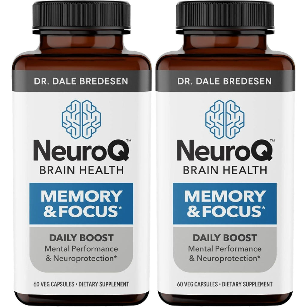 NeuroQ Memory & Focus Supplement - Brain Health Support - 60 Capsules | Formulated by Neurologist Dr. Dale Bredesen | Ginkgo Biloba, Phosphatidylserine, Gotu Kola, Coffee Fruit, Turmeric & Propolis