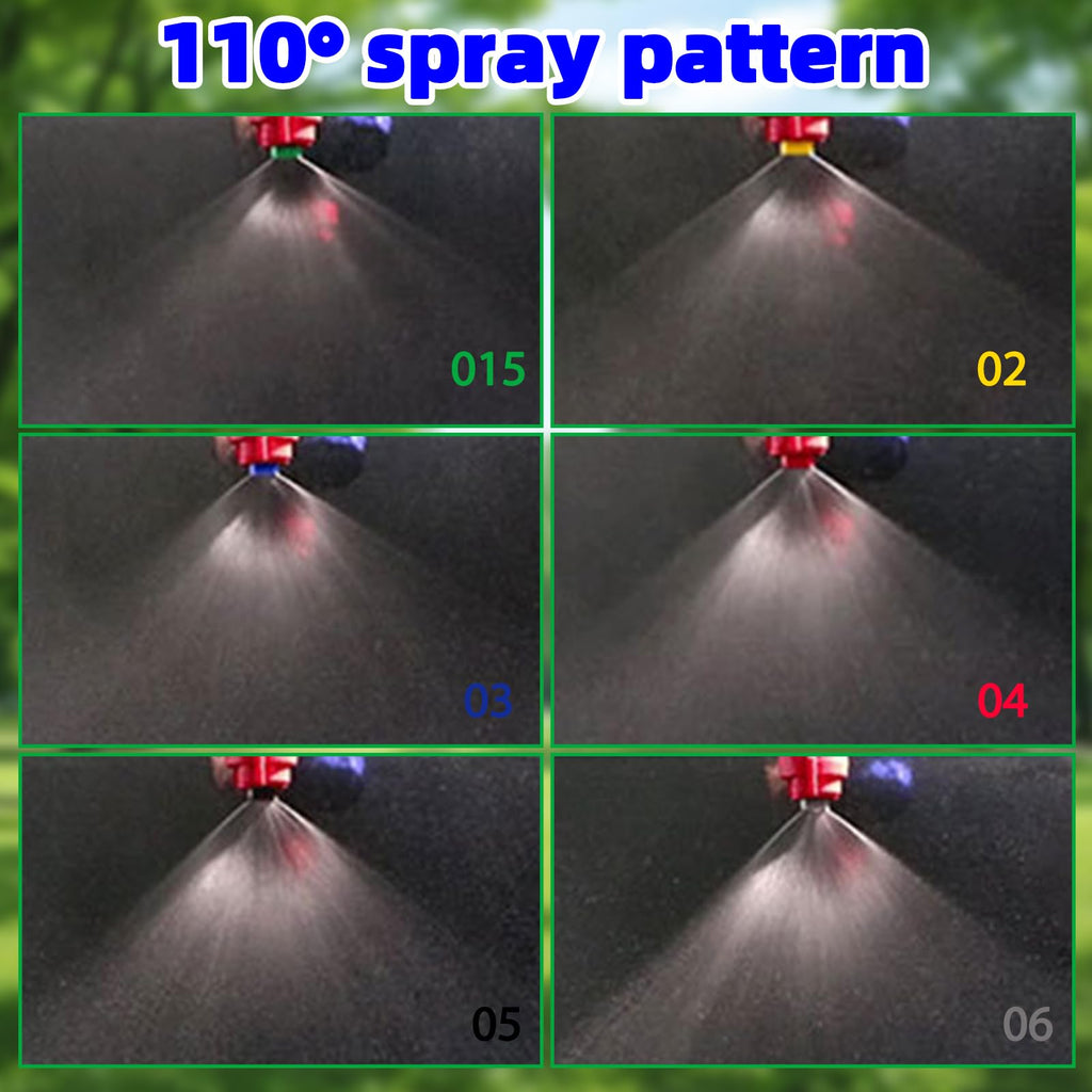 110° Flat Fan Spray Nozzles, 7PCS 0.1–0.6mm Sprayer Nozzle Tips