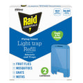 Raid Essentials Flying Insect Light Trap Refills, 2 Light Trap Refill Cartridges, Featuring Light Powered Attraction