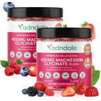 Adndale Magnesium Glycinate 400 mg Gummies with Ashwagandha, Magnesium Malate & Taurate, Tart Cherry, Magnolia Bark, Lemon Balm, Passionflower, Chamomile, L-Theanine, Zinc, Vitamin K2 & D3. 180CT