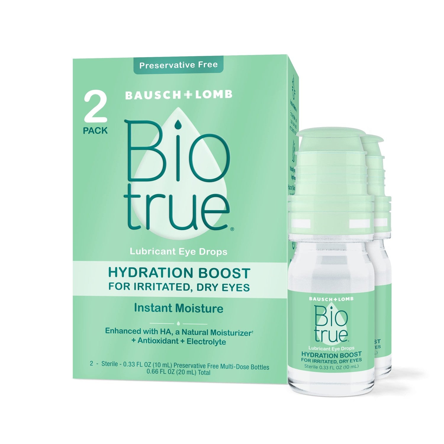 Buy now Biotrue Hydration Boost, Preservative-Free Eye Drops for Dry Eyes, Instantly Moisturizes, Rehydrates, Contact Lens Friendly, Refresh & Relieve Eye Irritation, 0.33 FL Oz (Pack of 1) 0.33 Fl Oz (Pack of 2) at indiglob india