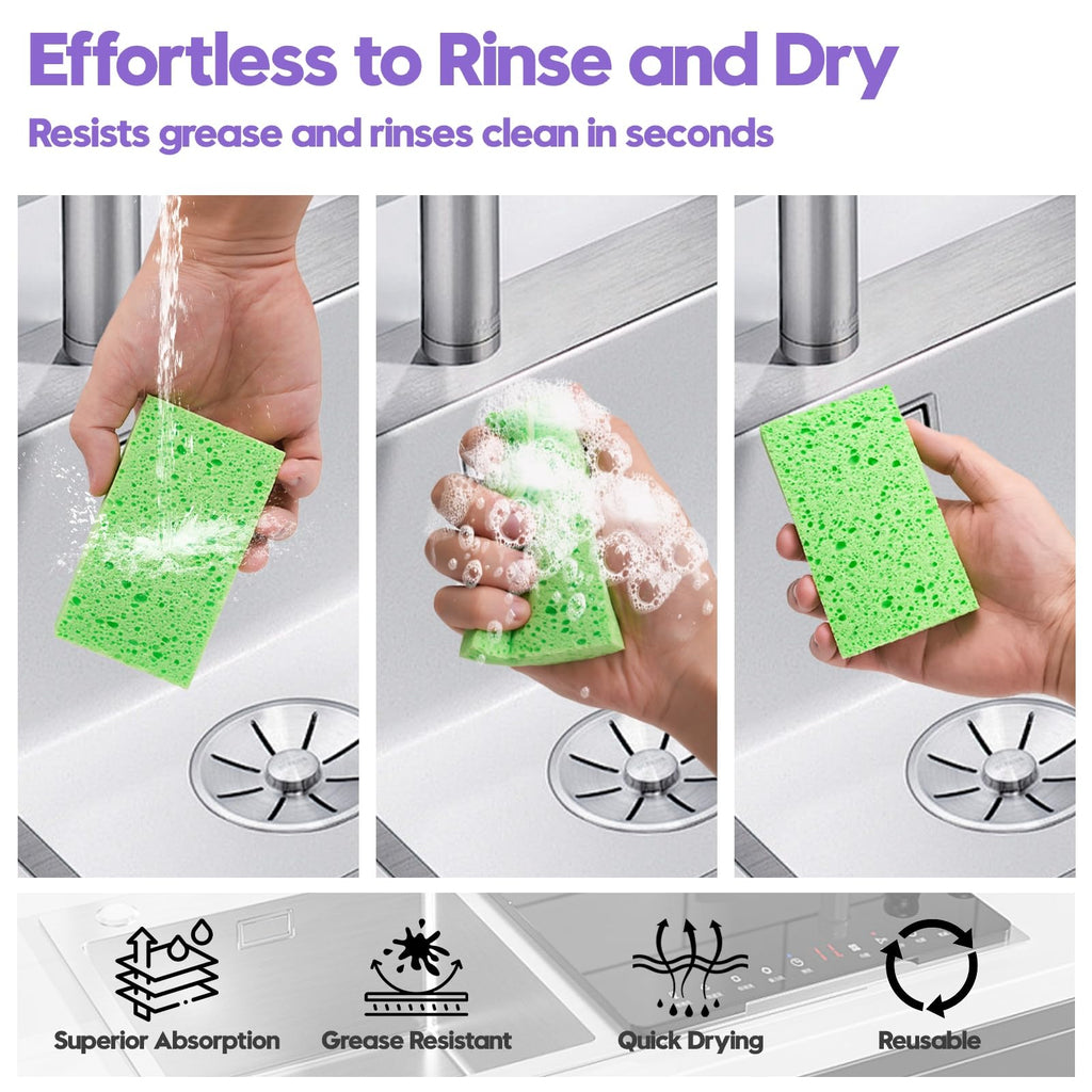 Compressed Cellulose Sponges, 18 Pack Kitchen Sponges
