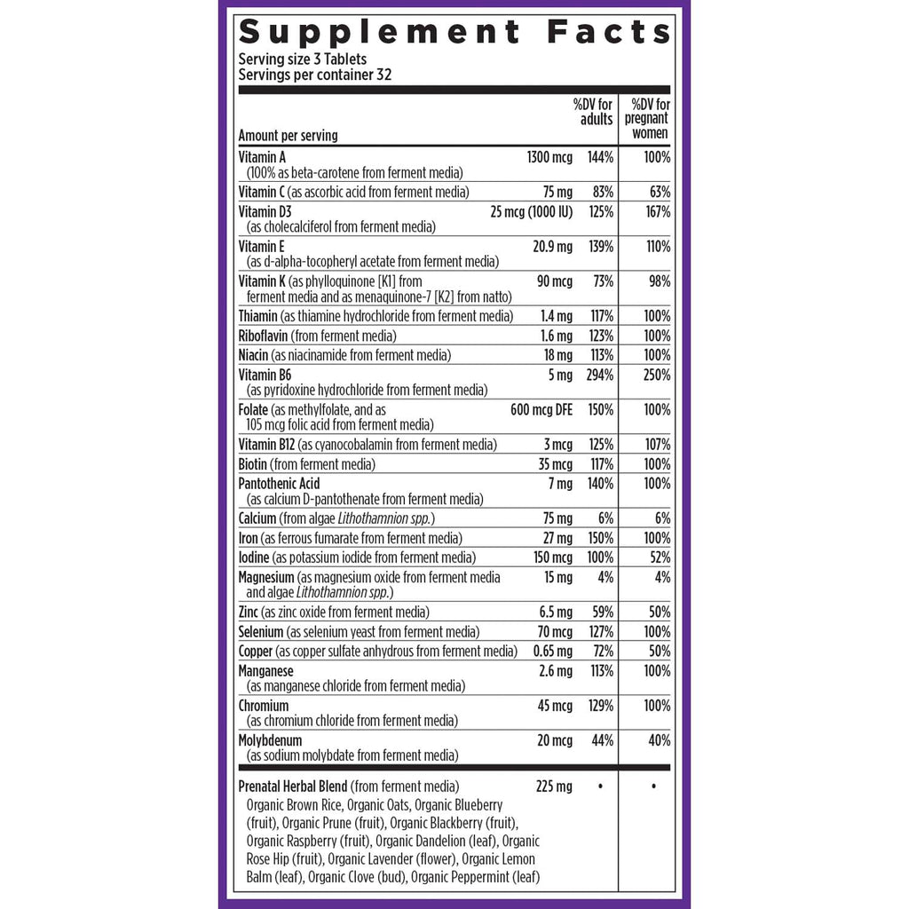 New Chapter Advanced Perfect Prenatal Vitamins, 96 Count | Non-GMO Formula with Methylfolate, Fermented Iron, Vitamin D3 and Ginger for Healthy Baby and Mom, Made with Organic Herbs