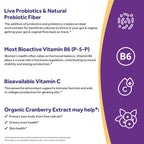 Doctor's Recipes Probiotics for Women, 100 Billion CFU, 18 Probiotic Strains, Prebiotics, Cranberry, P-5-P & VC, Vaginal, Digestive & Immune Support, Shelf-Stable, 30 Vegan Caps