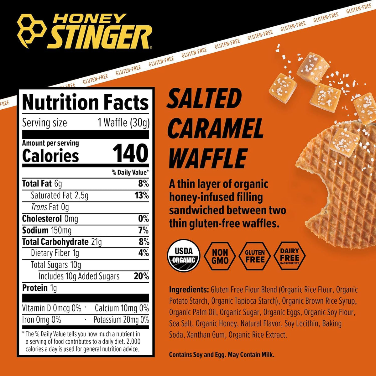 Honey Stinger Energy Waffle Variety Pack – 15 Count (3 Each: Honey, Vanilla, Cinnamon, Salted Caramel, Cookies & Cream) – Organic Honey Energy Snack for Sports, Fitness, Outdoor Activities & On-the-Go Fuel
