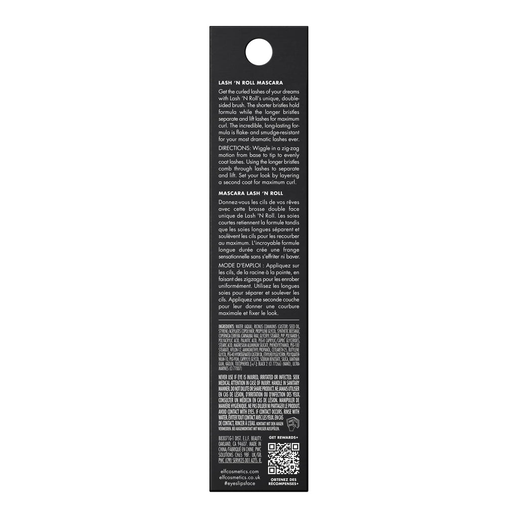 e.l.f. Lash 'N Roll Mascara, Black | Curling Mascara For Visibly Lifted Lashes, Lifts & Separates Lashes. Long-Lasting Formula, Vegan & Cruelty-Free