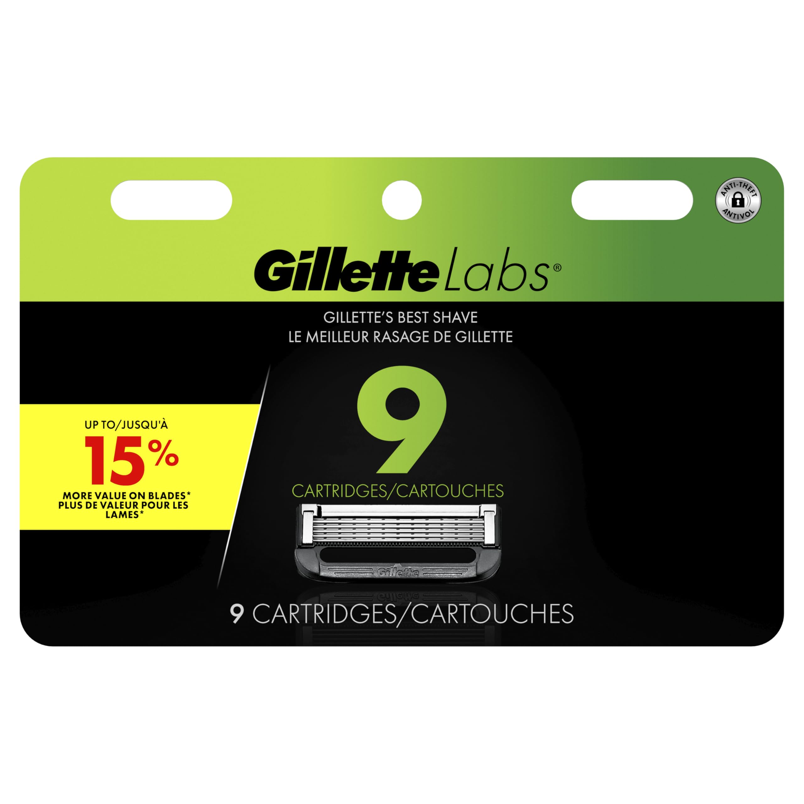 Gillette Labs Razor Blade Refills for Men, 9 count