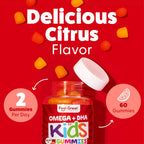 Feel Great Kids Omega 3 DHA Gummies, Plant-Based, No Fishy Taste, 60ct | Plant-Based DHA from Algae, Omega 3-6-9, Brain & Vision Support, Vegetarian, No Fishy Aftertaste