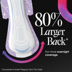 Kotex Overnight Maxi Pads, Wings, Extra Heavy, 84 Count, 3 Packs of 28