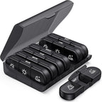Buy now PULIV Weekly Pill Organizer 3 Times a Day, Portable Travel Pill Box 7 Day with Large Pill Containers, Light-Proof Pill Case for Vitamins, Medication, Supplements and Fish Oils (Black) Black at indiglob india