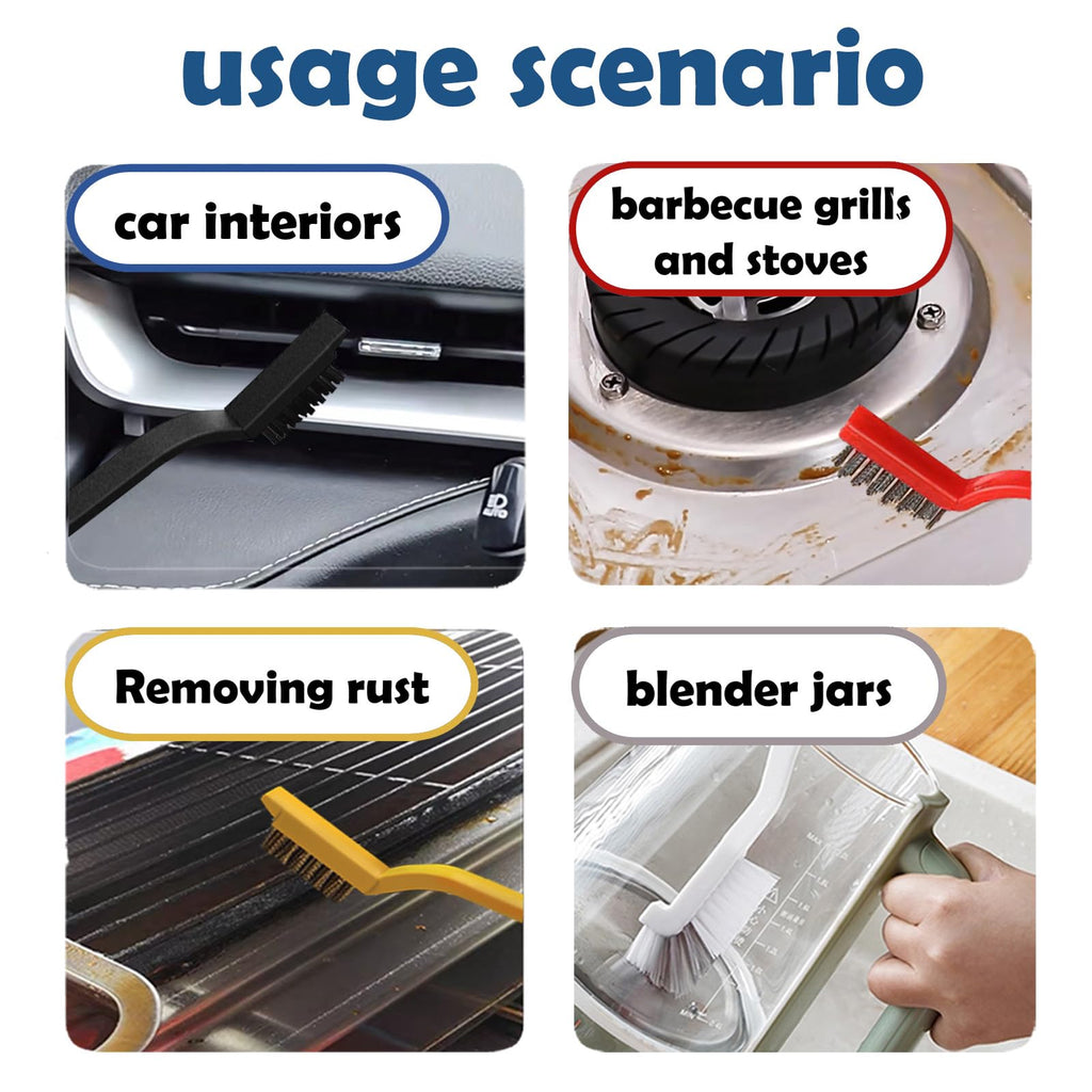 Betanull Crevice Cleaning Brush Set, Multi-Purpose Hard Bristle Brushes