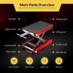 Buy now VIVOHOME Motorcycle Lift Scissor Jack Steel Wide Deck Hoist Crank Center Stand 1100 LBS Capacity for Motorcycles, ATVs, Dirt Bikes Red at indiglob india