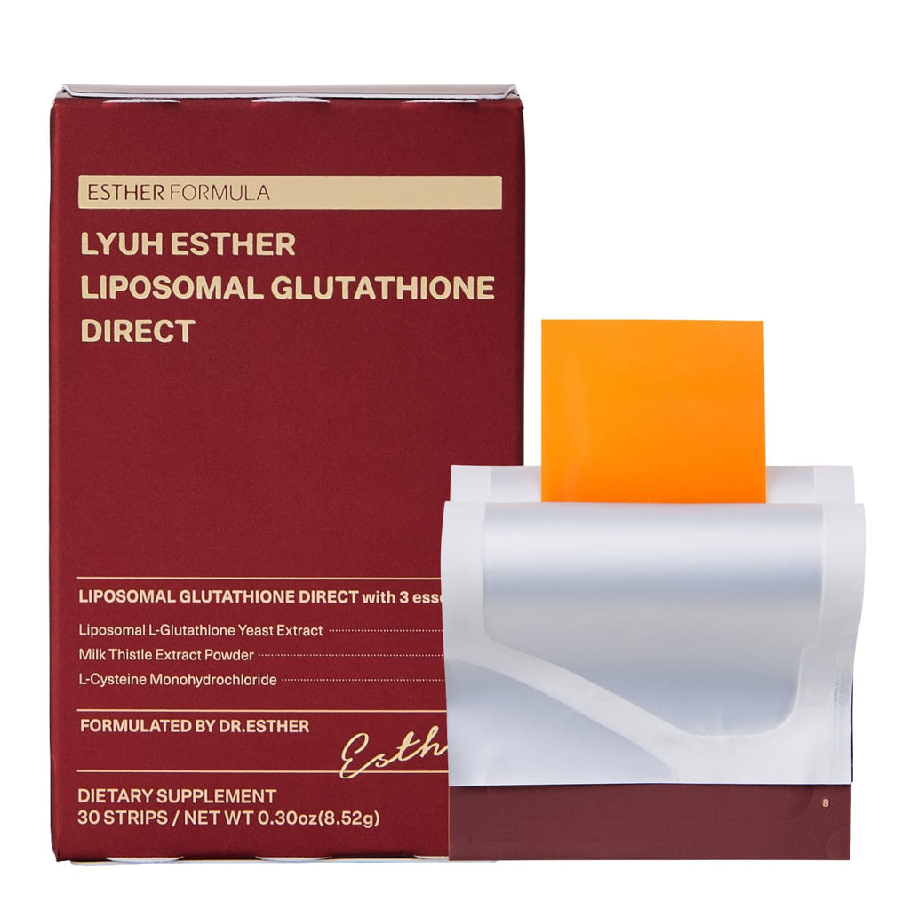 ESTHER FORMULA Liposomal Glutathione Strips (30 ct) - Glutathione Direct | Liposomal Glutathione Supplement with 90% Pure L-Glutathione for Antioxidant & Skin Glow Support, Fast-Absorbing Oral Strips