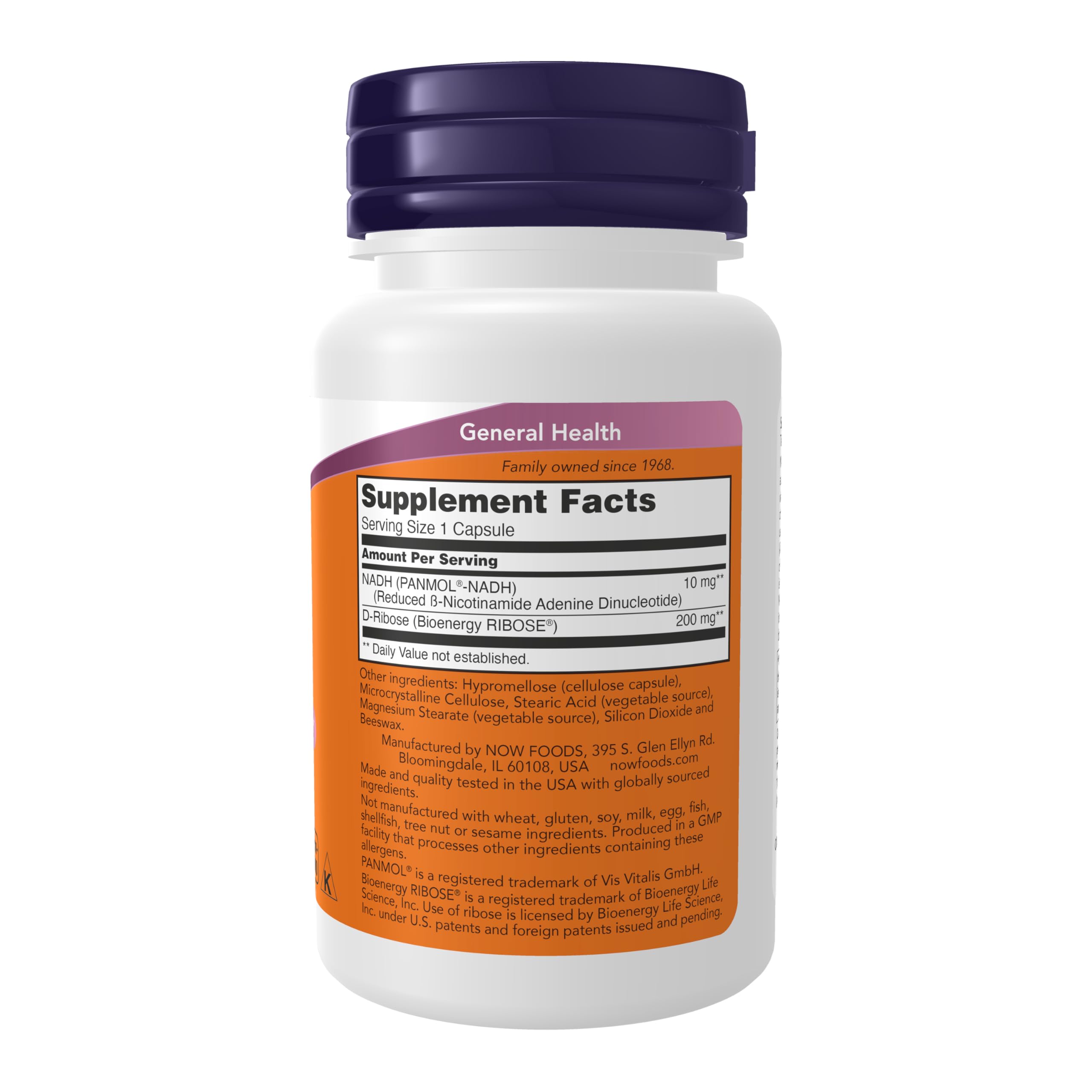 Buy now NOW Supplements, NADH (Reduced Nicotinamide Adenine Dinucleotide) 10 mg with 200 mg D-Ribose, 60 Veg Capsules at indiglob india