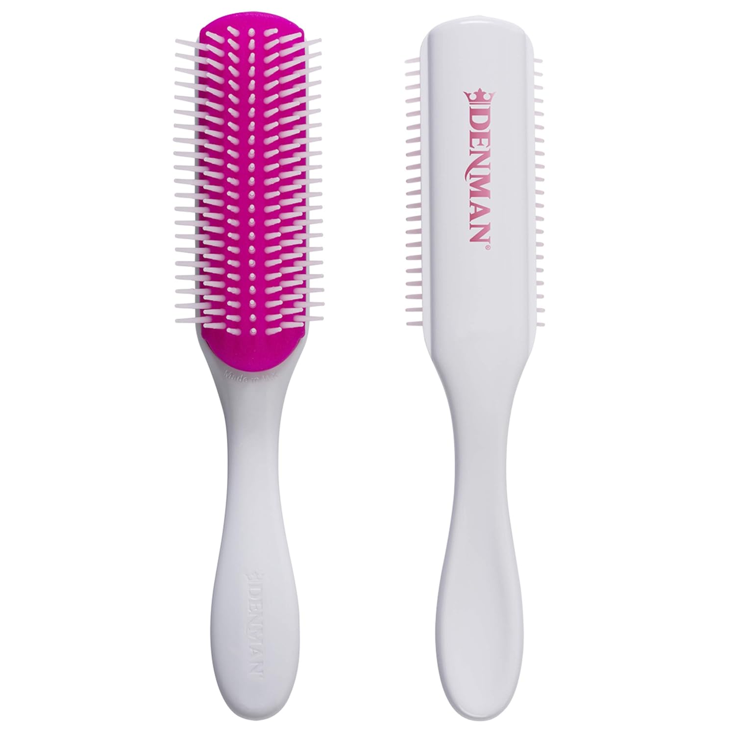 Buy now Denman D3 Original Curl Definer & Styler, Curly Hair Brush for Women & Men â€“ 7 Row Detangling & Curl Defining Brush for Smooth Defined Curls - a precision Styling Brush for straight hair White & Pink at indiglob india