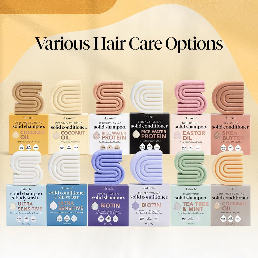 Buy now Kitsch Coconut Oil Shampoo and Conditioner Set Æ’?? Deep Moisturizing Shampoo and Conditioner Bar for Dry Damaged Hair Æ’?? Hydrating Solid Bars for Curly, Coily & Color Treated Hair Æ’?? Made in USA at indiglob india