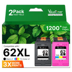 62XL Ink Cartridges for HP Ink 62 for HP 62XL Ink Cartridge Combo Pack
