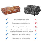 Extra Long Stainless Steel Rib Rack for Smoking and Grilling, Holds up to 3 Full Racks of Ribs, Fits 18” or Larger Gas Smoker or Charcoal Grill, Perfect Smoker Accessories Gifts for Men