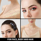 Teenitor 6 Colors Glow in The Dark Glitter Gel, Face Glitter Gel, Body Glitter Hair Glitter for Carnival Makeup UV Black Light Party Cheer Raves Festivals