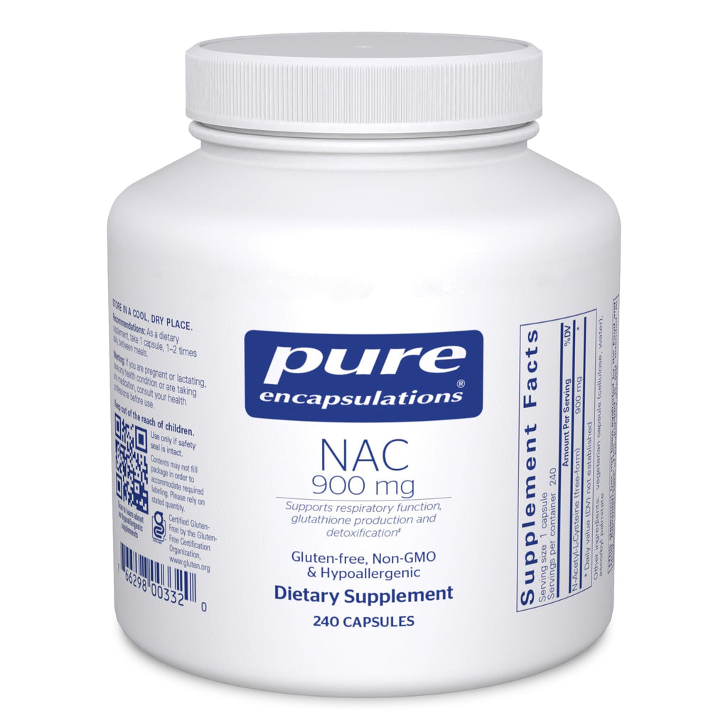 Pure Encapsulations NAC 900 mg, 240 Capsules | N-Acetyl Cysteine Amino Acid Supplement for Lung and Immune Support*, Liver, and Antioxidants*