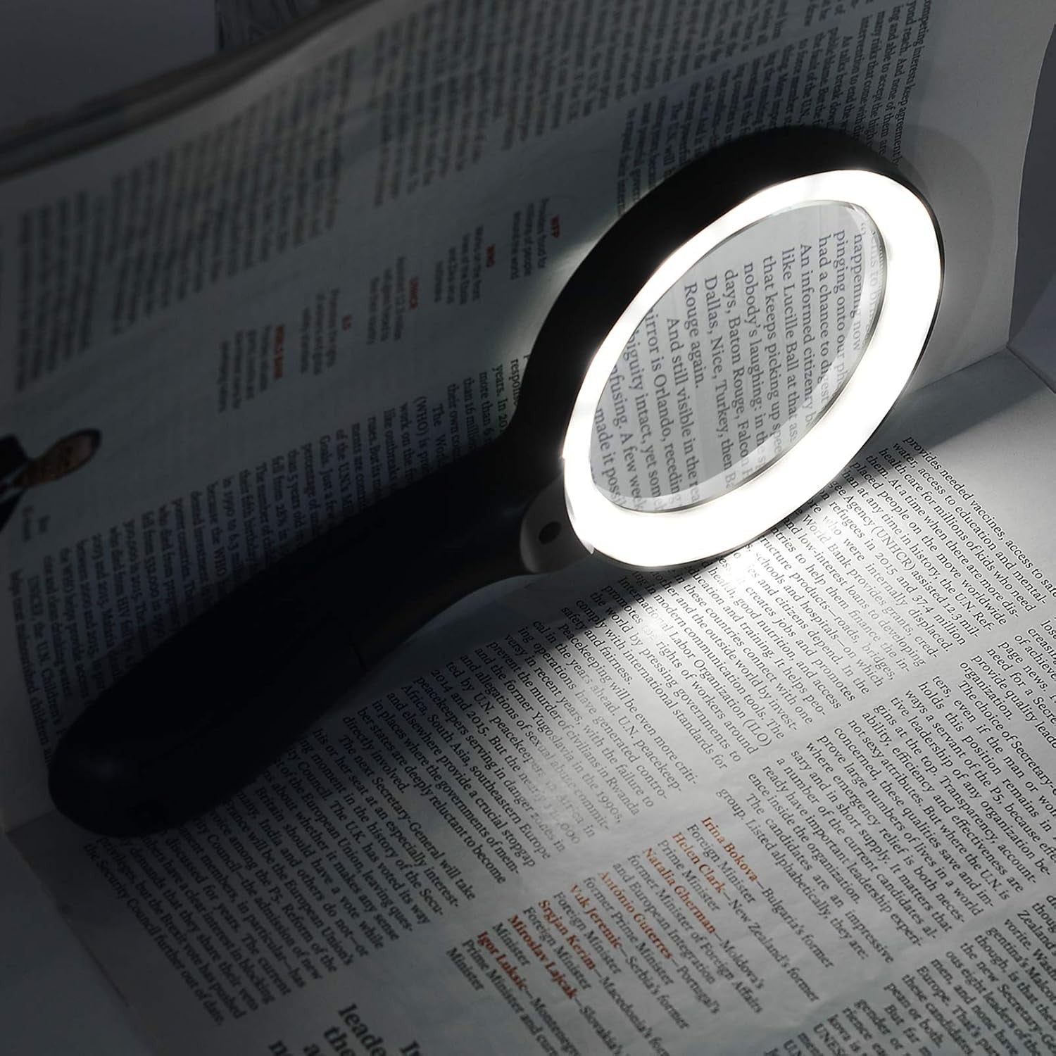 Buy now Magnifying Glass with Light, 10X Handheld Large Magnifying Glass 12 LED Illuminated Lighted Magnifier for Macular Degeneration, Seniors Reading, Soldering, Inspection, Coins, Jewelry, Exploring at indiglob india