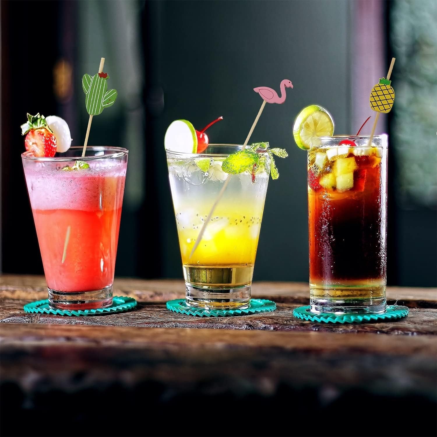 Buy now PARTYHIPPO Bamboo Cocktail Picks 200 Pack – Tropical Fruit Toothpicks 4.7 Inch Cocktail Sticks for Appetizers, Fruit, Cheese, Drinks, Party Supplies (Fruit) at indiglob india