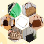 2Pcs 8" Purse Frame Rectangle Lock Frame Kiss Lock Metal U-Shaped Bag Handle Purse Hardware Inner Kiss Clasp for DIY Handle Bag Making Supplies Sewing Clutch Crafts