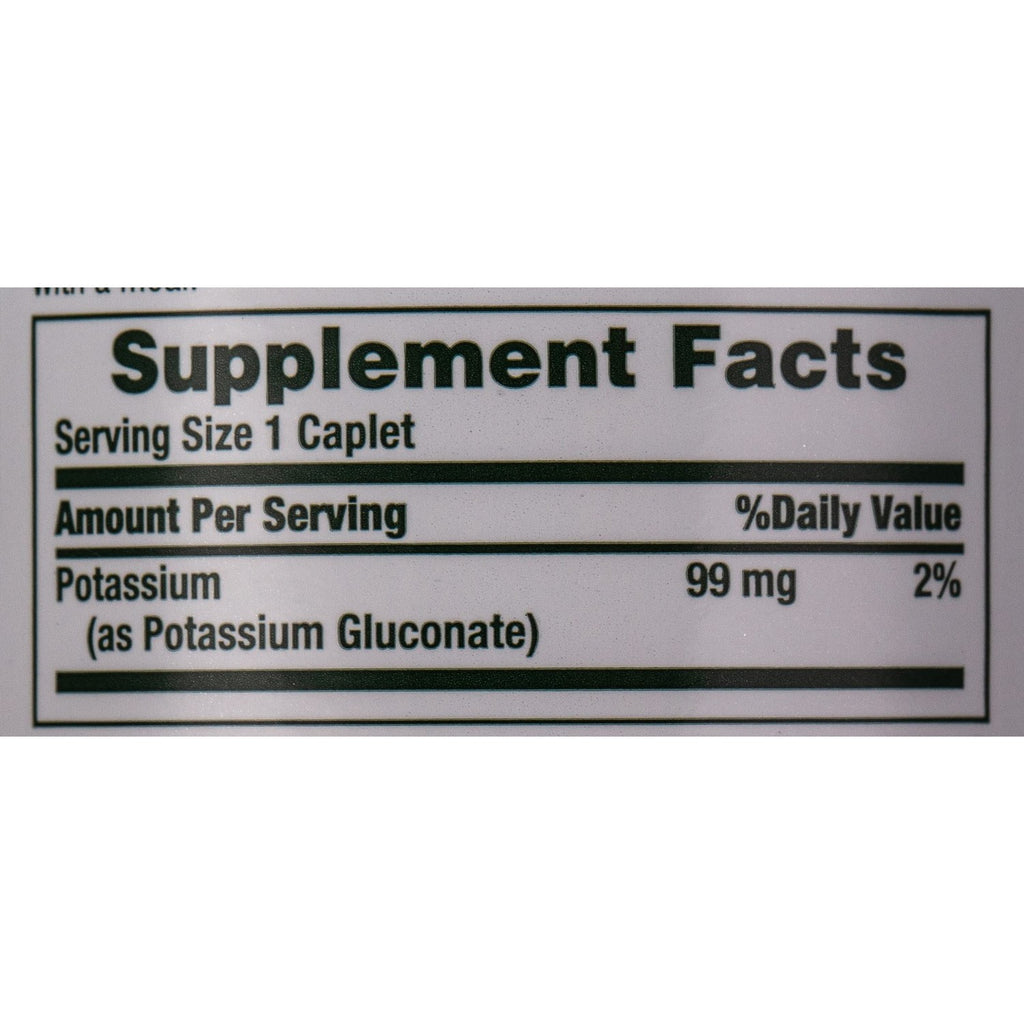 Nature's Bounty Potassium 99mg, 1 Per Day, 100 Vegetarian Caplets | Supports Fluid Balance and Muscle Activity, Normal Heart Function, Potassium Gluconate Dietary Supplement, Gluten Free