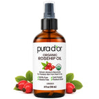 PURA D'OR ORGANIC Rosehip Seed Oil Pure Cold-Pressed for Face, 4oz