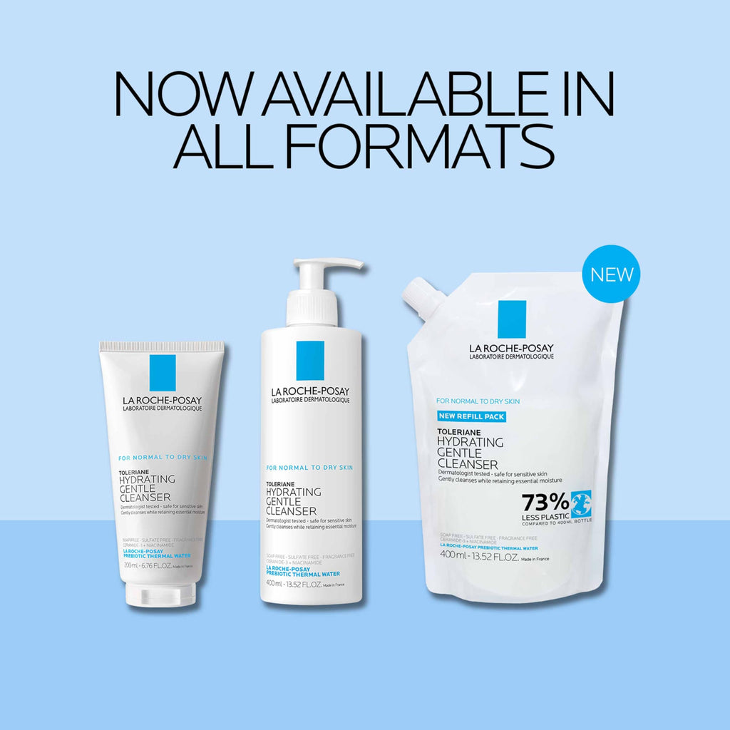 La Roche-Posay Toleriane Hydrating Gentle Facial Cleanser, 13.52oz | Face cleanser with niacinamide & ceramides, safe for sensitive skin. Daily face wash for normal to dry skin, fragrance free.