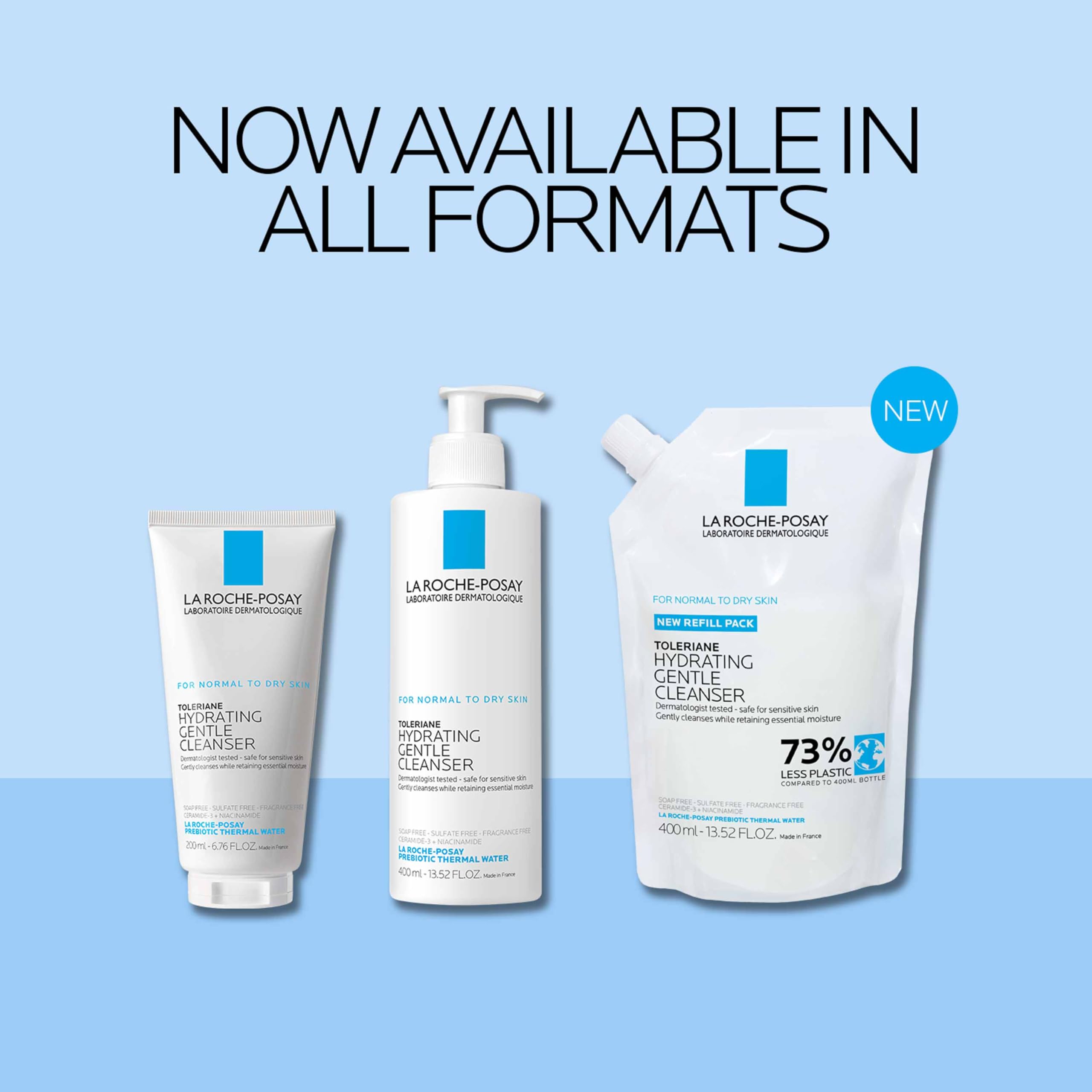 La Roche-Posay Toleriane Hydrating Gentle Facial Cleanser, 13.52oz | Face cleanser with niacinamide & ceramides, safe for sensitive skin. Daily face wash for normal to dry skin, fragrance free.