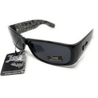 Buy now Locs Mens Hardcore Wrap Around Sunglasses with Bandana Print Inside, Black - Black Inside, Medium at indiglob india