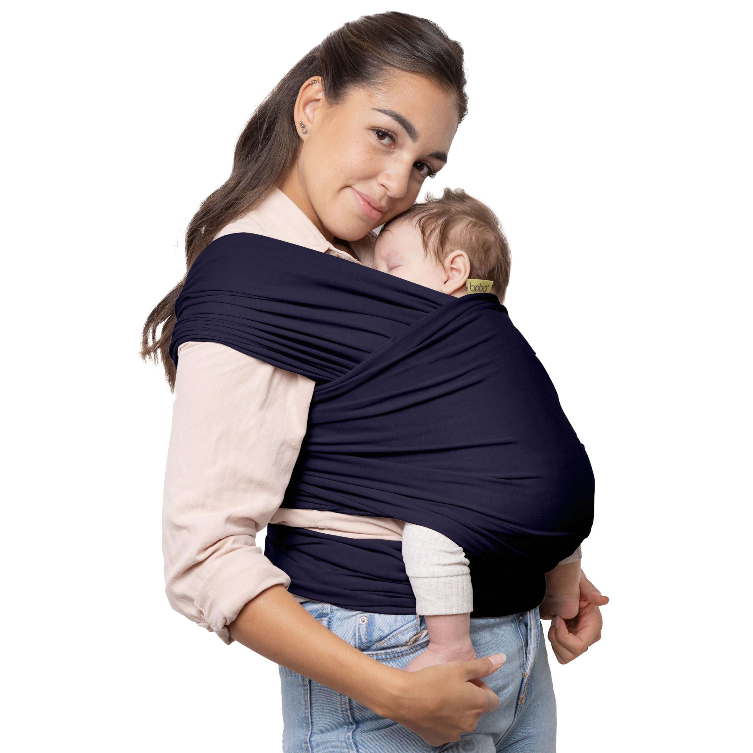 Buy now Boba Baby Wrap Carrier – Original Baby Sling Carrier for Newborns (7–35 lbs), Soft, Secure, Hands-Free & Ergonomic, Ideal for Comfortable Bonding, New Parents (Grey) Cotton Navy Blue at indiglob india