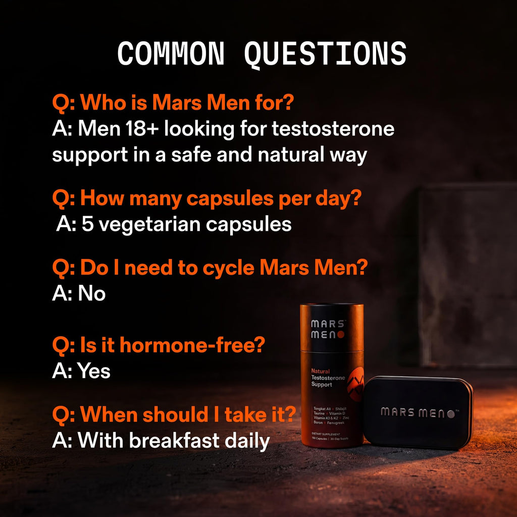 Testosterone Booster for Men - Natural Supplement Premium Tongkat Ali, Fenugreek, Shilajit & Boron - Male Support - Libido, Energy & Muscle Growth Support - 30 Servings + Travel Tin