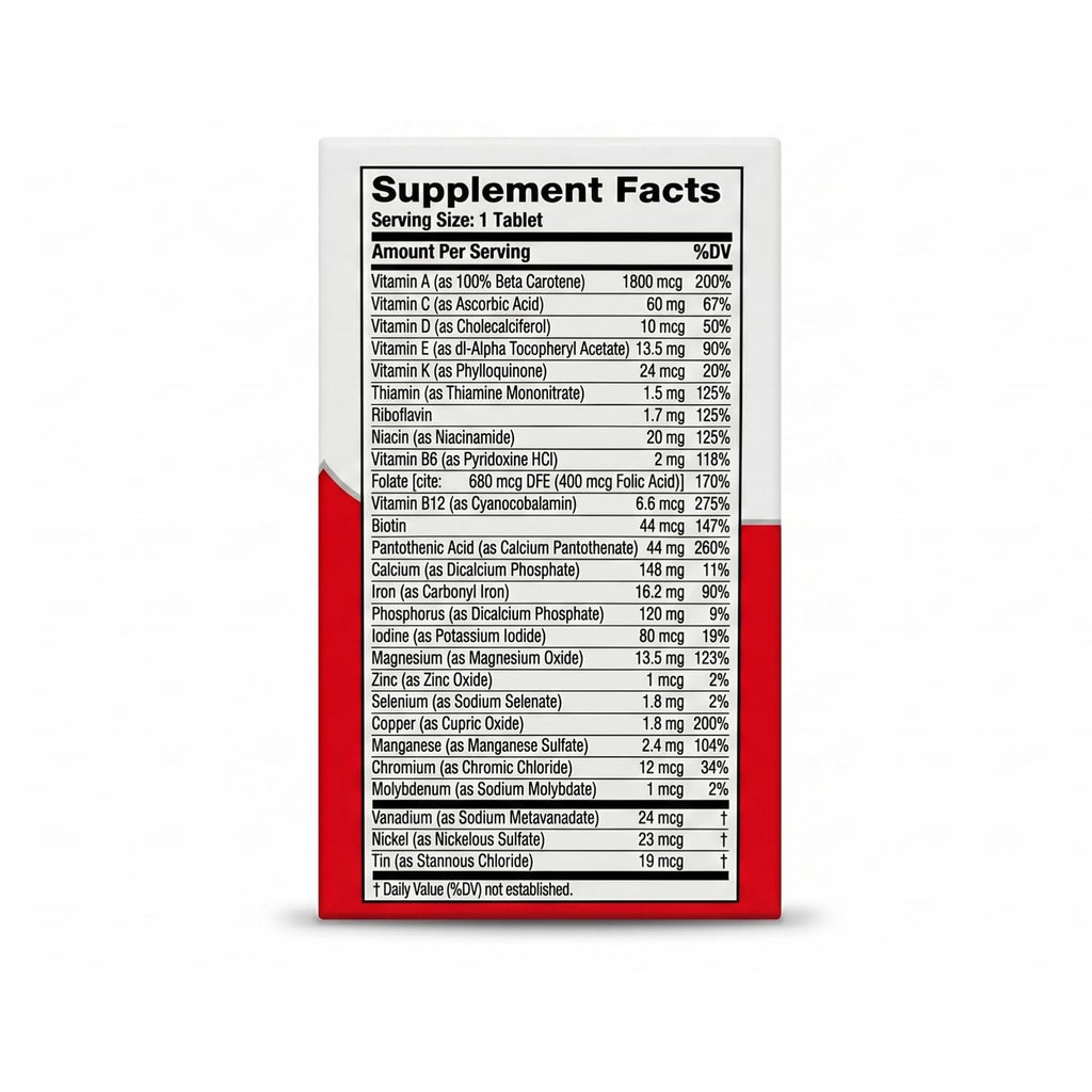 Geritol Multi-Vitamin Nutritional Support Tablets, Balance of 26 Essential Vitamins and Minerals, 100-Count Bottles (Pack of 2)