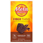 Metamucil, Fiber Thins, Daily Psyllium Husk Fiber Supplement, Supports Digestive Health and Satisfies Hunger, Chocolate Flavor, 48 Total Servings (4 Packs of 12)
