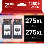 PG-275 Black Ink Cartridge Replacement for Canon 275 Black Ink Canon 275XL to Use with 275XL Ink Cartridege for Canon Printers PIXMA TR4720 TS3522 TR4700 TS3722 TS3500 TS3520 TS3720 TR4722 (2 Black)