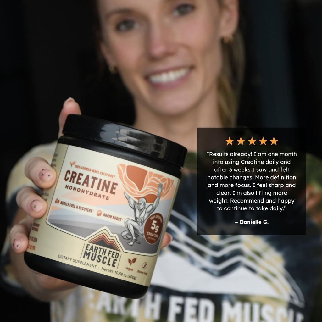 Earth Fed Muscle Creatine Monohydrate Powder, 300g, Unflavored