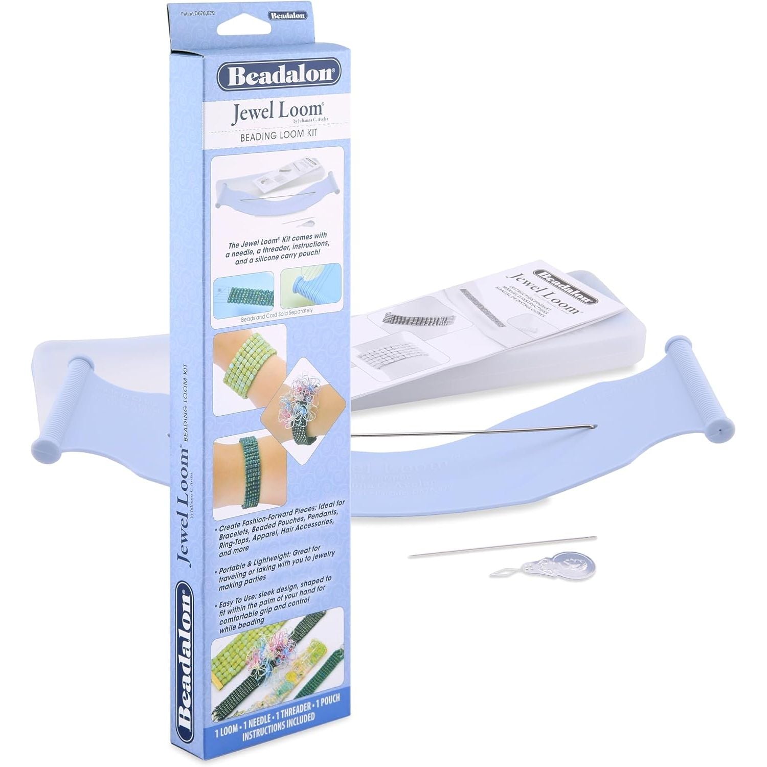 Buy now Beadalon Jewel Loom Kit with Bag, Needle & Threader – Complete Starter Set for Bracelets & Woven Designs Default at indiglob india