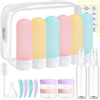 DEWSENSI 20 Pack Travel Bottles Set for Toiletries | TSA Approved, Leak Proof, Plastic Travel Size Containers, Refillable Accessories for Shampoo Conditioner Lotion Liquids