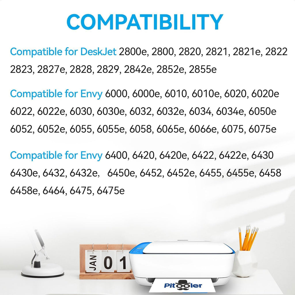 Upgraded Chip 67XL Ink Cartridges Compatible for HP 67 Ink Cartridges Black/Color Combo Pack Work with DeskJet 2855e 2827e 2800e 4255e 2755e 2700 4155e 4227e 2700e 2734e 2852e Envy 6055e 6000 Printer