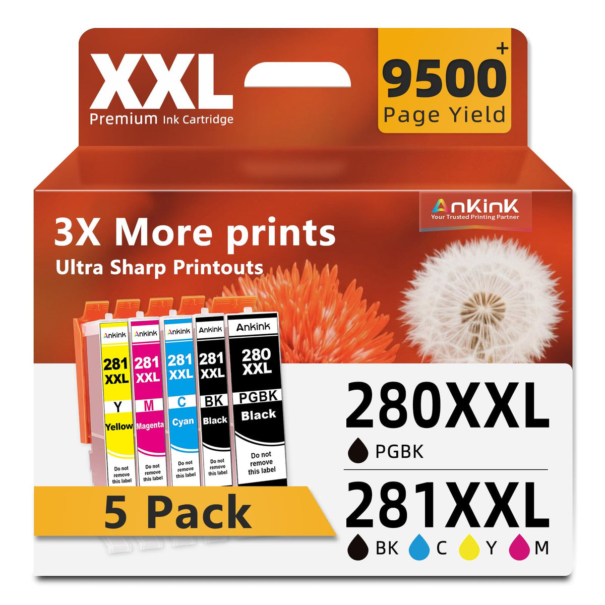 280XXL 281XXL Ink Cartridges Replacement for Canon 280 281 Ink Cartridges