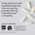 Sports Research® L-Theanine 200mg with Suntheanine®, 60 Softgels | Double Strength Relaxation, Focus & Mood Support - Made w/ Organic Coconut Oil | Non-GMO, Gluten-Free, 60 Servings